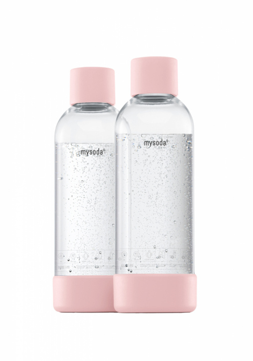 Mysoda PET-flaska 1L 2-pack, Pink in de groep HUISHOUDEN & TUIN / Huishoudelijke apparaten / Water & Sap / Carbonatatiemachines / Accessoires bij TP E-commerce Nordic AB (A22979)