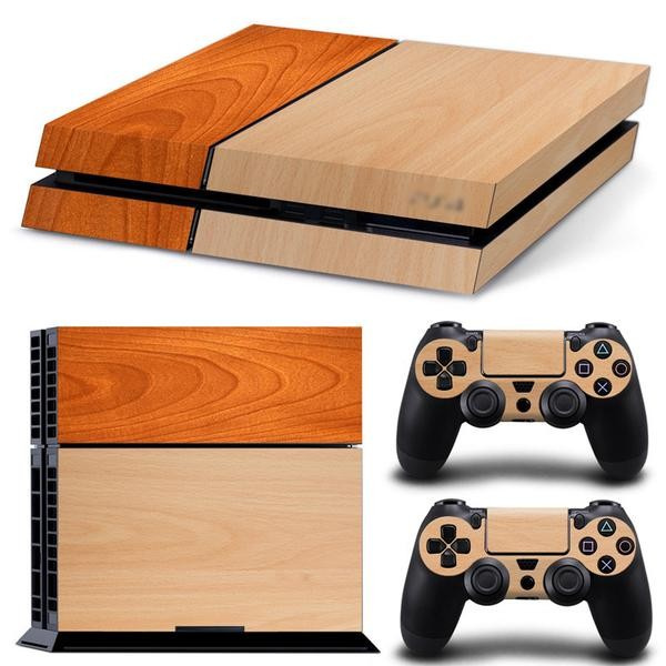 PS4 Skin med trä illustration in de groep HOME ELECTRONICS / Spelconsoles en accessoires / Sony PlayStation 4 bij TP E-commerce Nordic AB (A23061)