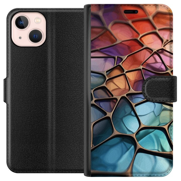 Portemonnee-hoesje voor Apple iPhone 13 mini met Metallic patroon ontwerp in de groep SMARTPHONE & TABLETS / Mobielbescherming / Apple / iPhone 13 Mini / Wallet Case bij TP E-commerce Nordic AB (A50442)