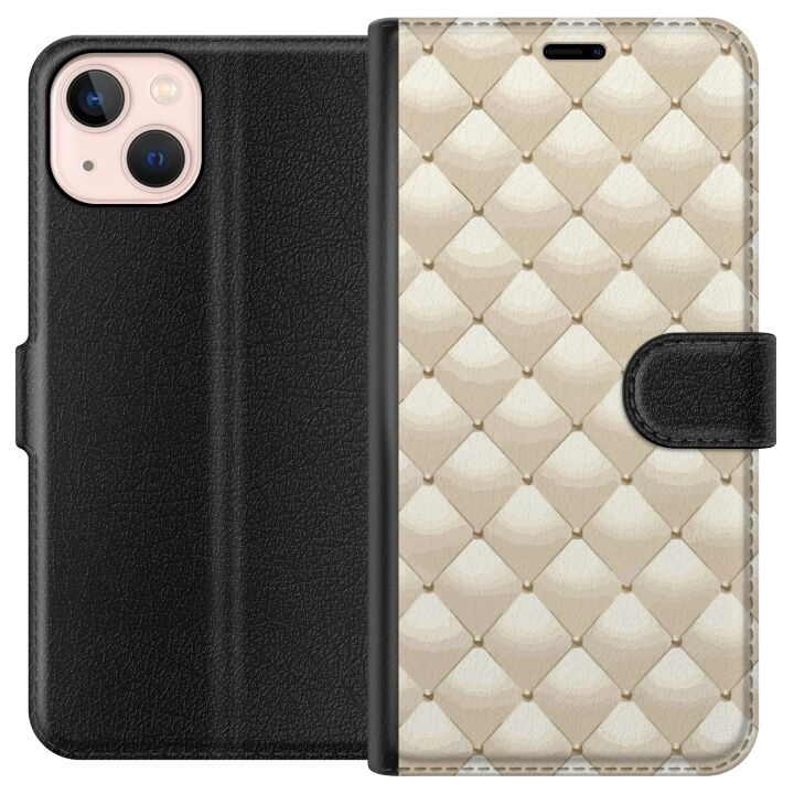 Portemonnee-hoesje voor Apple iPhone 13 mini met Goudglans ontwerp in de groep SMARTPHONE & TABLETS / Mobielbescherming / Apple / iPhone 13 Mini / Wallet Case bij TP E-commerce Nordic AB (A50458)