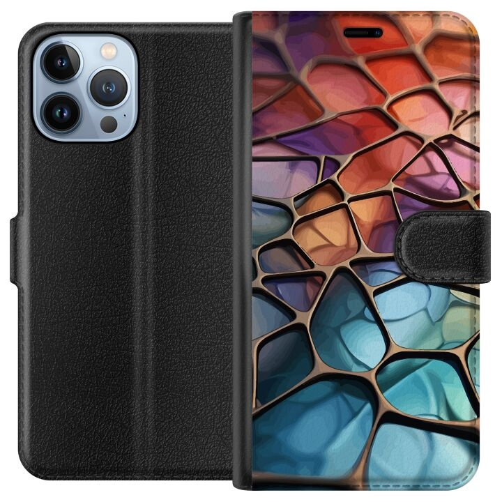 Portemonnee-hoesje voor Apple iPhone 13 Pro Max met Metallic patroon ontwerp in de groep SMARTPHONE & TABLETS / Mobielbescherming / Apple / iPhone 13 Pro Max / Wallet Case bij TP E-commerce Nordic AB (A50550)