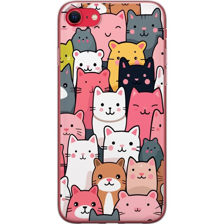 Mobiele hoes voor Apple iPhone SE (2020) met Kattenpatroon ontwerp in de groep SMARTPHONE & TABLETS / Mobielbescherming / Apple / iPhone SE (2nd gen & 3rd gen) / Lichttherapie bij TP E-commerce Nordic AB (A51628)