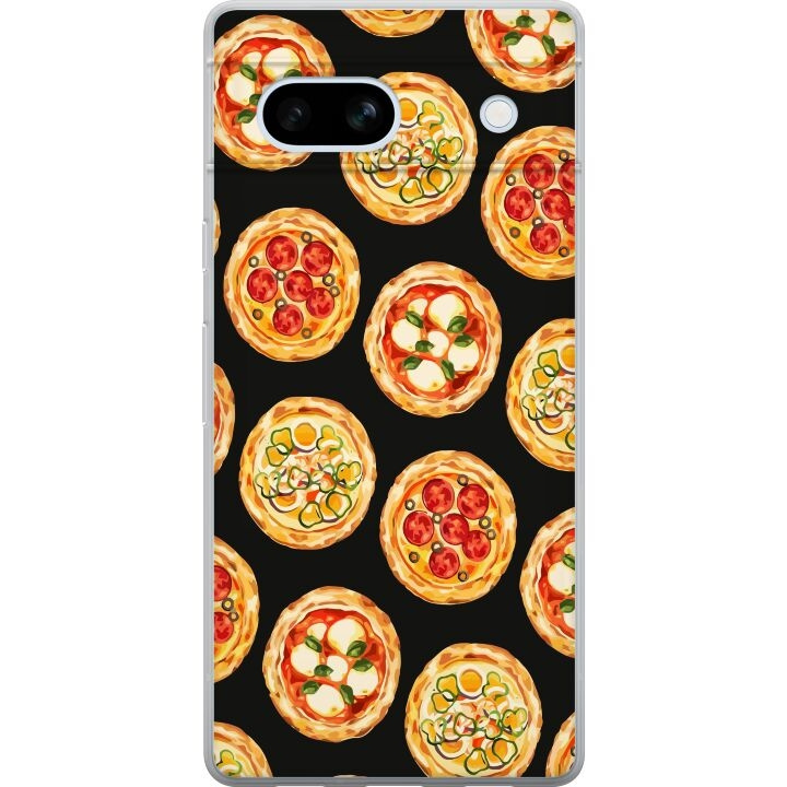 Mobiele hoes voor Google Pixel 7a met Pizza ontwerp in de groep SMARTPHONE & TABLETS / Mobielbescherming / Google bij TP E-commerce Nordic AB (A52254)