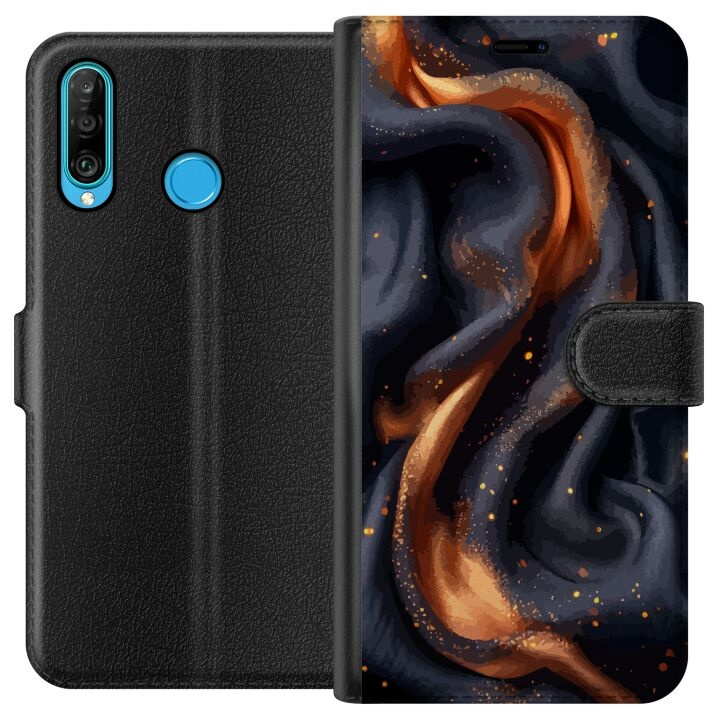 Portemonnee-hoesje voor Huawei P30 lite met Vurig zijde ontwerp in de groep SMARTPHONE & TABLETS / Mobielbescherming / Huawei/Honor bij TP E-commerce Nordic AB (A53214)