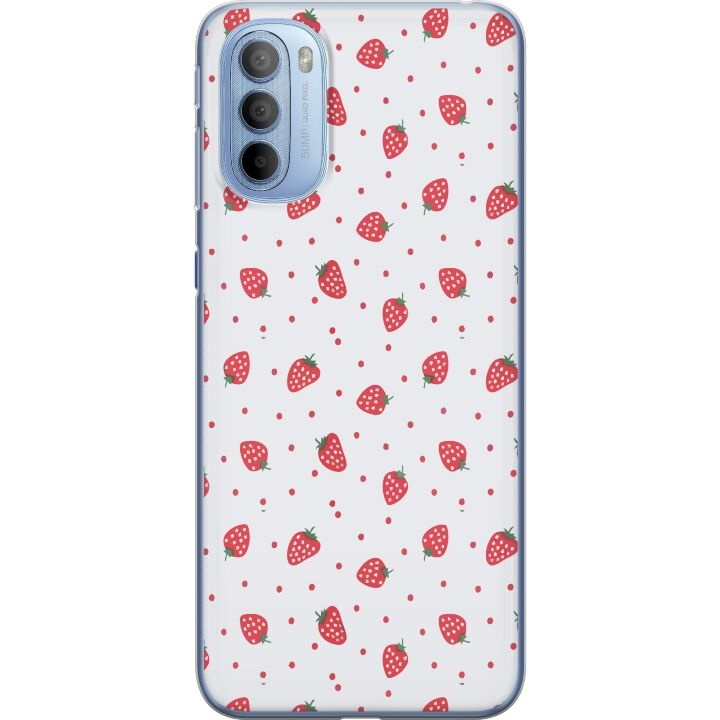 Mobiele hoes voor Motorola Moto G31 met Aardbeien ontwerp in de groep SMARTPHONE & TABLETS / Mobielbescherming / Motorola bij TP E-commerce Nordic AB (A54925)