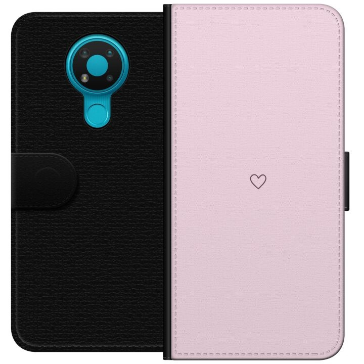Portemonnee-hoesje voor Nokia 3.4 met Hart ontwerp in de groep SMARTPHONE & TABLETS / Mobielbescherming / Nokia/Microsoft bij TP E-commerce Nordic AB (A55710)