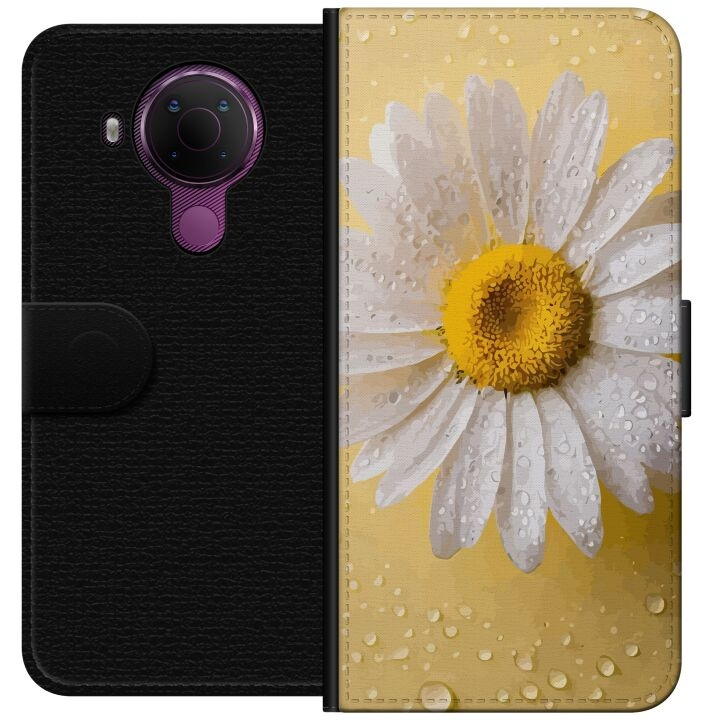 Portemonnee-hoesje voor Nokia 5.4 met Porseleinbloem ontwerp in de groep SMARTPHONE & TABLETS / Mobielbescherming / Nokia/Microsoft bij TP E-commerce Nordic AB (A55745)