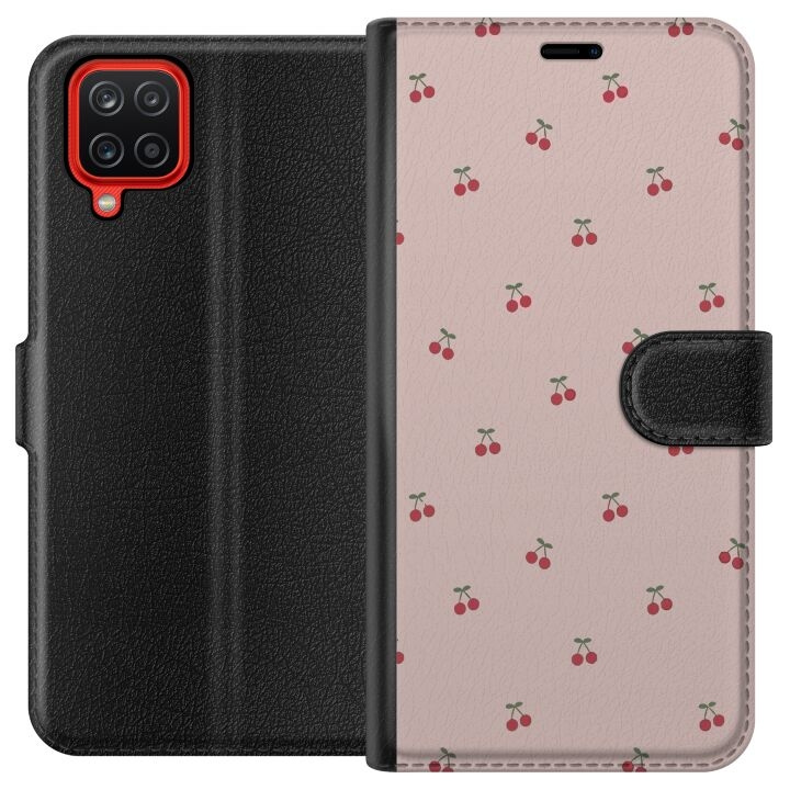 Portemonnee-hoesje voor Samsung Galaxy A12 met Kersen ontwerp in de groep SMARTPHONE & TABLETS / Mobielbescherming / Samsung bij TP E-commerce Nordic AB (A58587)