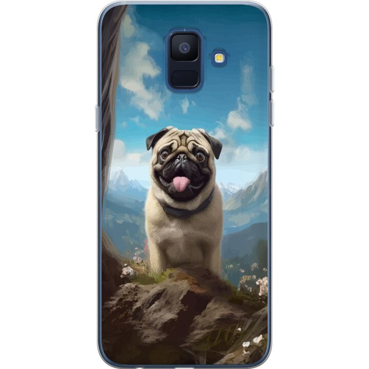 Mobiele hoes voor Samsung Galaxy A6 (2018) met Blije Hond ontwerp in de groep SMARTPHONE & TABLETS / Mobielbescherming / Samsung bij TP E-commerce Nordic AB (A60002)