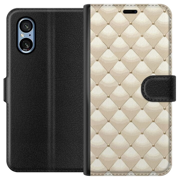 Portemonnee-hoesje voor Sony Xperia 5 V met Goudglans ontwerp in de groep SMARTPHONE & TABLETS / Mobielbescherming / Sony bij TP E-commerce Nordic AB (A61549)