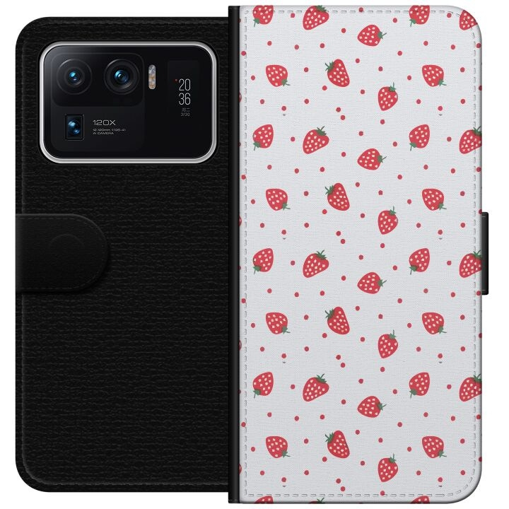 Portemonnee-hoesje voor Xiaomi Mi 11 Ultra met Aardbeien ontwerp in de groep SMARTPHONE & TABLETS / Mobielbescherming / Xiaomi bij TP E-commerce Nordic AB (A64969)
