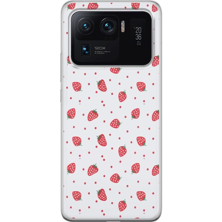 Mobiele hoes voor Xiaomi Mi 11 Ultra met Aardbeien ontwerp in de groep SMARTPHONE & TABLETS / Mobielbescherming / Xiaomi bij TP E-commerce Nordic AB (A64996)