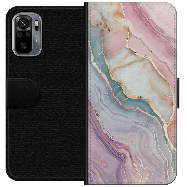 Portemonnee-hoesje voor Xiaomi Redmi Note 10S met Marmer ontwerp in de groep SMARTPHONE & TABLETS / Mobielbescherming / Xiaomi bij TP E-commerce Nordic AB (A66027)