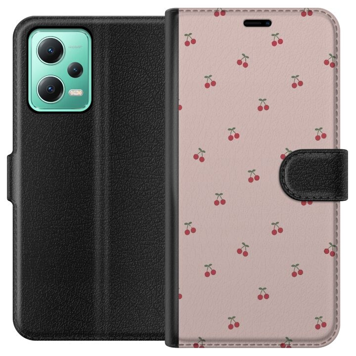 Portemonnee-hoesje voor Xiaomi Redmi Note 12 met Kersen ontwerp in de groep SMARTPHONE & TABLETS / Mobielbescherming / Xiaomi bij TP E-commerce Nordic AB (A66228)