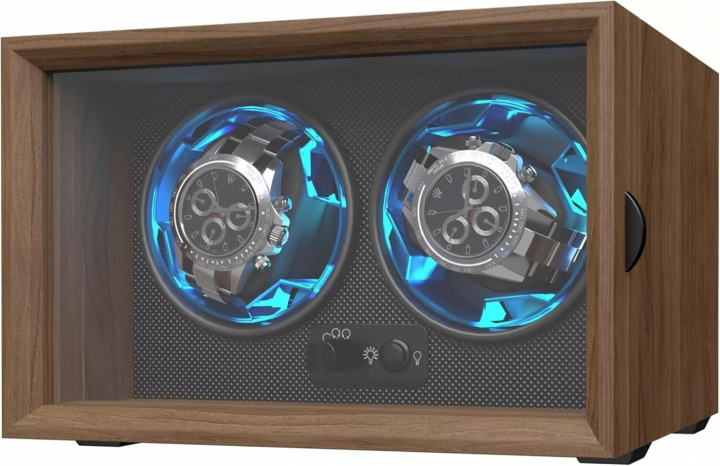 Watch winder för 2 klockor med LED-belysning och USB-strömförsörjning in de groep HUISHOUDEN & TUIN / Horloges & Tellers / Accessoires bij TP E-commerce Nordic AB (A70011)