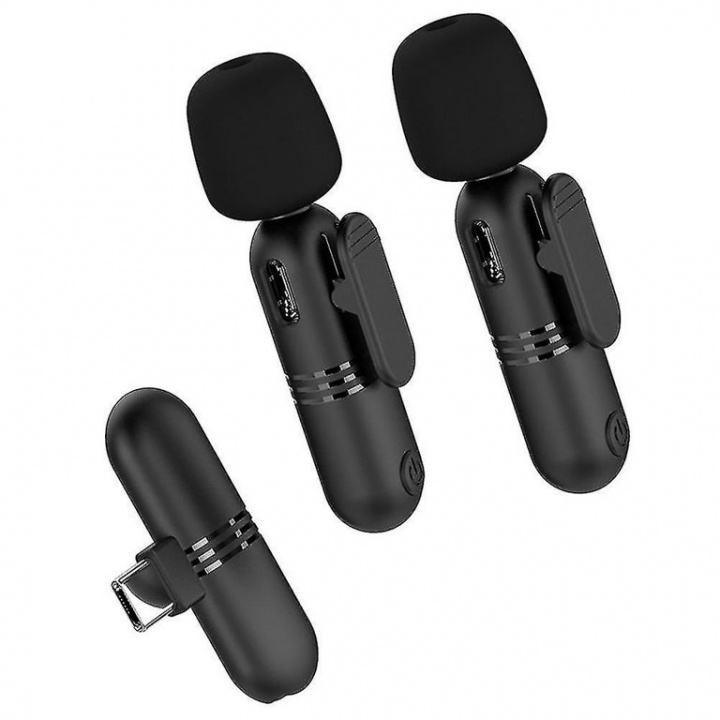 2-pack Trådlös mikrofon för vlogging eller gaming in de groep SPORT, VRIJE TIJD & HOBBY / Leuke dingen / Handige spullen bij TP E-commerce Nordic AB (A70037)