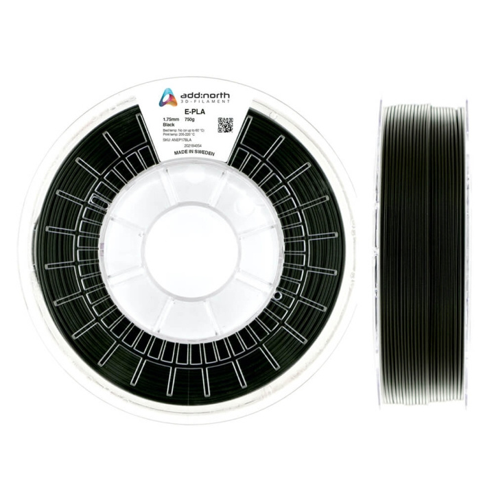 ADDNORTH E-PLA 1.75mm 750g Black in de groep COMPUTERS & RANDAPPARATUUR / Printers & Accessoires / Printers / 3D-printer en Accessoires / Tillbehör bij TP E-commerce Nordic AB (C00061)