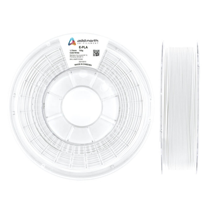 ADDNORTH E-PLA 1.75mm 750g Cold White in de groep COMPUTERS & RANDAPPARATUUR / Printers & Accessoires / Printers / 3D-printer en Accessoires / Tillbehör bij TP E-commerce Nordic AB (C00062)