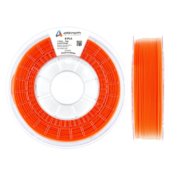 ADDNORTH E-PLA 1.75mm 750g Lucent Orange in de groep COMPUTERS & RANDAPPARATUUR / Printers & Accessoires / Printers / 3D-printer en Accessoires / Tillbehör bij TP E-commerce Nordic AB (C00096)
