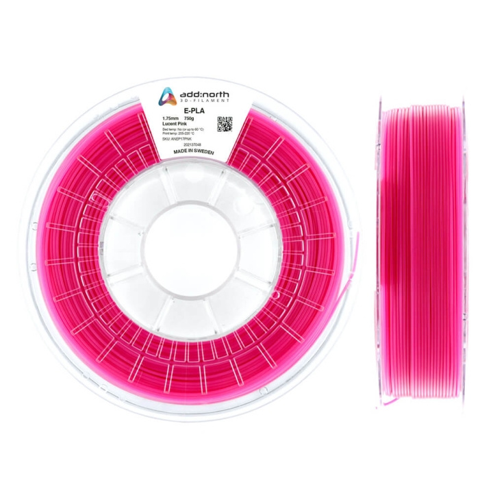 ADDNORTH E-PLA 1.75mm 750g Lucent Pink in de groep COMPUTERS & RANDAPPARATUUR / Printers & Accessoires / Printers / 3D-printer en Accessoires / Tillbehör bij TP E-commerce Nordic AB (C00097)