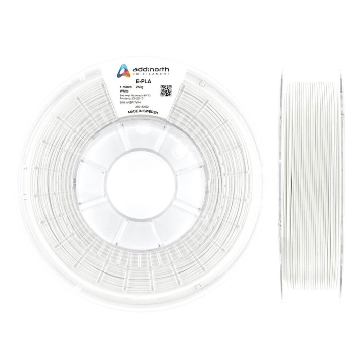 ADDNORTH E-PLA 1.75mm 750g White in de groep COMPUTERS & RANDAPPARATUUR / Printers & Accessoires / Printers / 3D-printer en Accessoires / Tillbehör bij TP E-commerce Nordic AB (C00103)