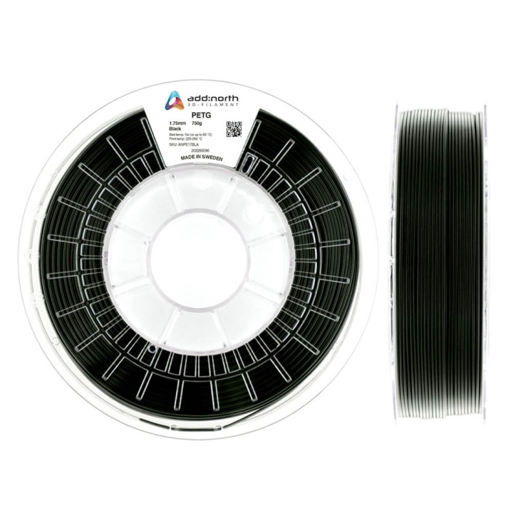 ADDNORTH PETG 1.75mm 750g Black in de groep COMPUTERS & RANDAPPARATUUR / Printers & Accessoires / Printers / 3D-printer en Accessoires / Tillbehör bij TP E-commerce Nordic AB (C00112)