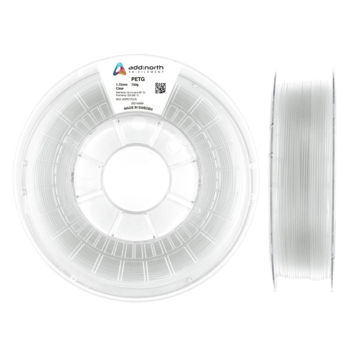 ADDNORTH PETG 1.75mm 750g Clear in de groep COMPUTERS & RANDAPPARATUUR / Printers & Accessoires / Printers / 3D-printer en Accessoires / Tillbehör bij TP E-commerce Nordic AB (C00113)