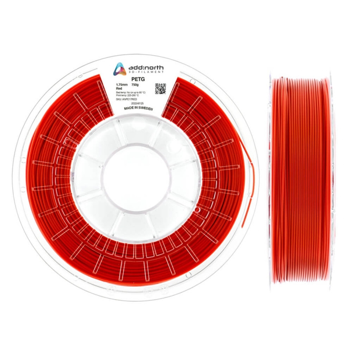 ADDNORTH PETG 1.75mm 750g Red in de groep COMPUTERS & RANDAPPARATUUR / Printers & Accessoires / Printers / 3D-printer en Accessoires / Tillbehör bij TP E-commerce Nordic AB (C00120)