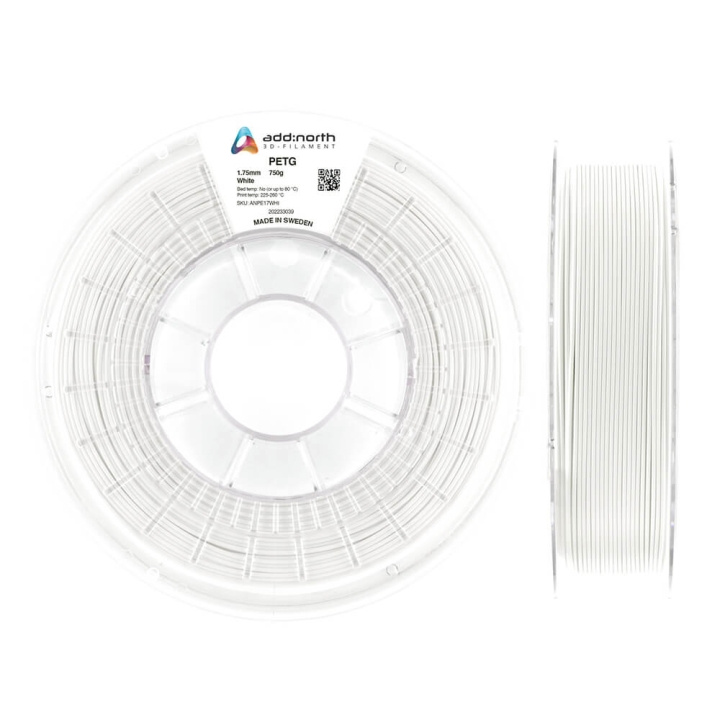 ADDNORTH PETG 1.75mm 750g White in de groep COMPUTERS & RANDAPPARATUUR / Printers & Accessoires / Printers / 3D-printer en Accessoires / Tillbehör bij TP E-commerce Nordic AB (C00122)