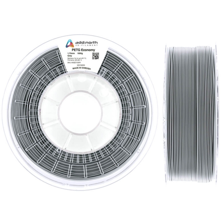 ADDNORTH PETG Economy 1.75mm 1000g Grey in de groep COMPUTERS & RANDAPPARATUUR / Printers & Accessoires / Printers / 3D-printer en Accessoires / Tillbehör bij TP E-commerce Nordic AB (C00127)