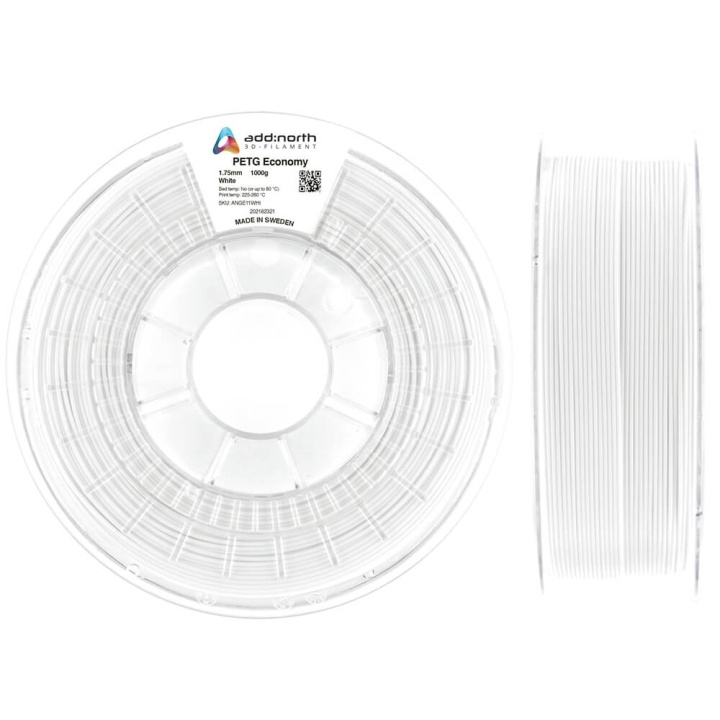 ADDNORTH PETG Economy 1.75mm 1000g White in de groep COMPUTERS & RANDAPPARATUUR / Printers & Accessoires / Printers / 3D-printer en Accessoires / Tillbehör bij TP E-commerce Nordic AB (C00128)