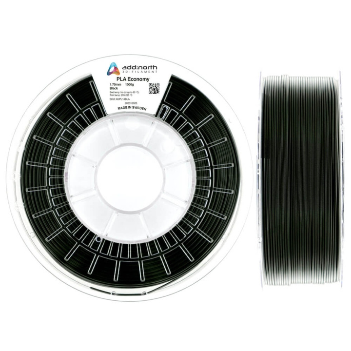 ADDNORTH PLA Economy 1.75mm 1000g Black in de groep COMPUTERS & RANDAPPARATUUR / Printers & Accessoires / Printers / 3D-printer en Accessoires / Tillbehör bij TP E-commerce Nordic AB (C00129)