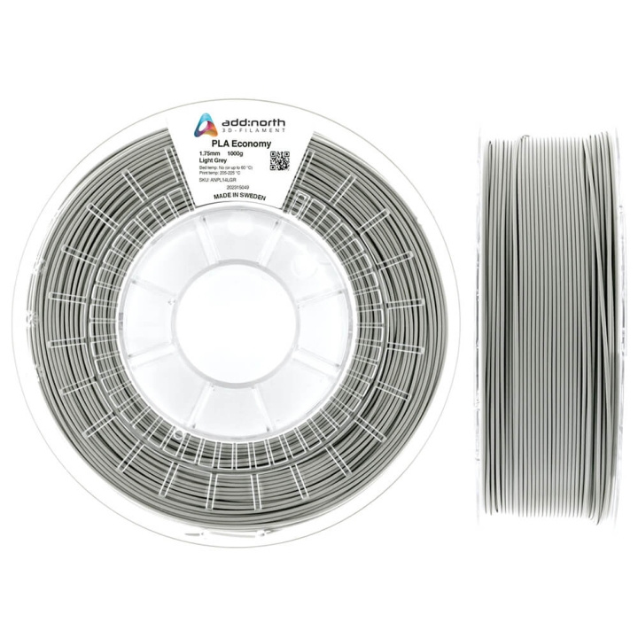 ADDNORTH PLA Economy 1.75mm 1000g Light Grey in de groep COMPUTERS & RANDAPPARATUUR / Printers & Accessoires / Printers / 3D-printer en Accessoires / Tillbehör bij TP E-commerce Nordic AB (C00130)