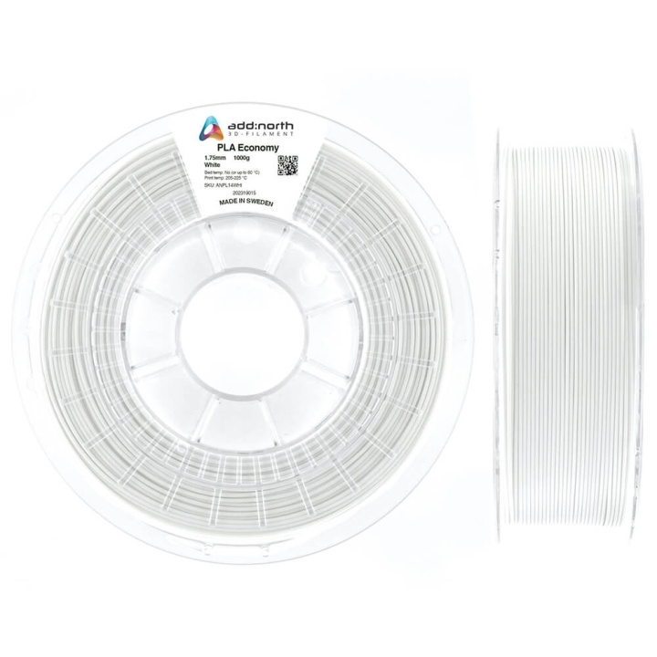 ADDNORTH PLA Economy 1.75mm 1000g White in de groep COMPUTERS & RANDAPPARATUUR / Printers & Accessoires / Printers / 3D-printer en Accessoires / Tillbehör bij TP E-commerce Nordic AB (C00131)