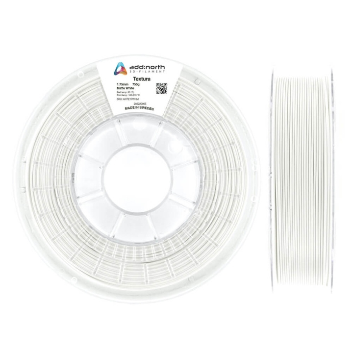 ADDNORTH Textura 1.75mm 750g Matte White in de groep COMPUTERS & RANDAPPARATUUR / Printers & Accessoires / Printers / 3D-printer en Accessoires / Tillbehör bij TP E-commerce Nordic AB (C00136)