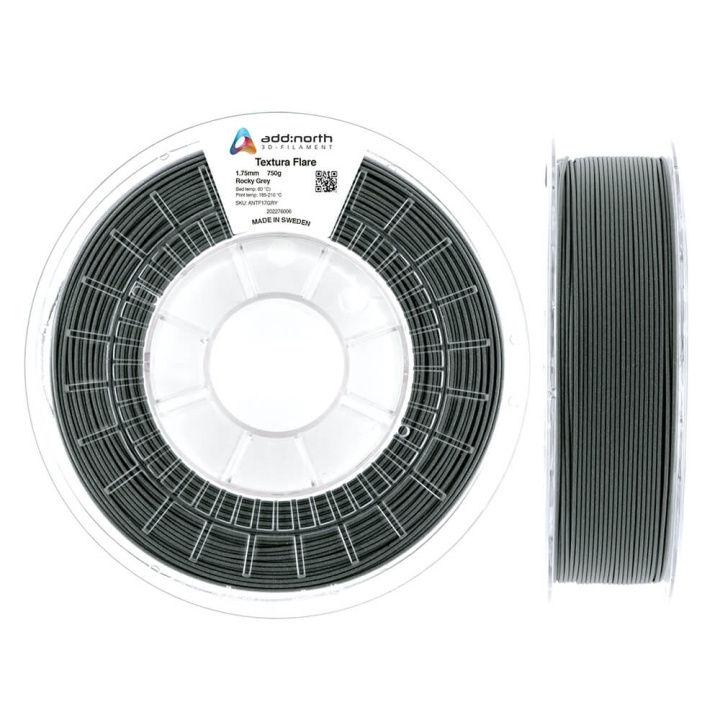 ADDNORTH Textura Flare 1.75mm 750g Rocky Grey in de groep COMPUTERS & RANDAPPARATUUR / Printers & Accessoires / Printers / 3D-printer en Accessoires / Tillbehör bij TP E-commerce Nordic AB (C00138)