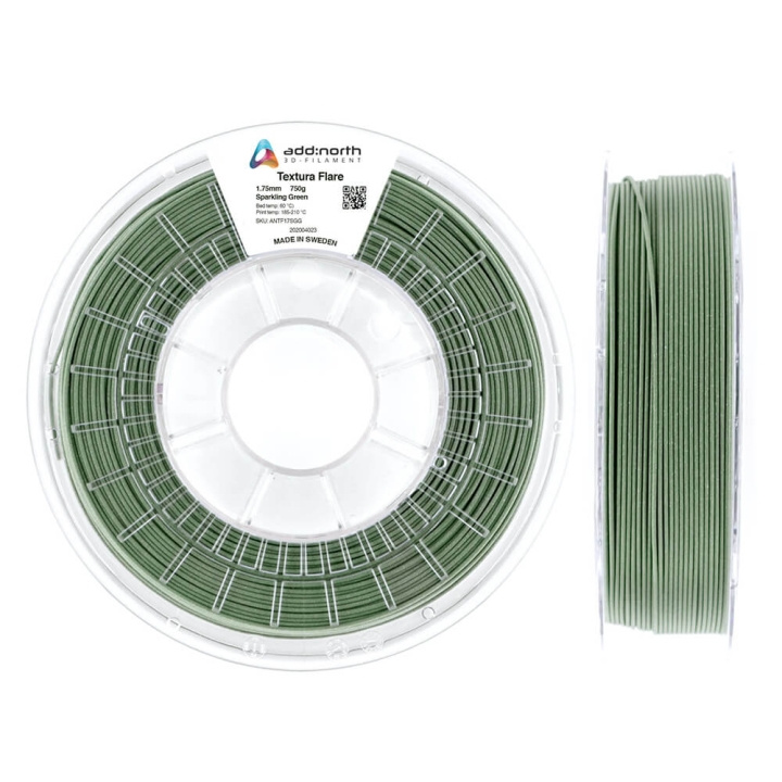 ADDNORTH Textura Flare 1.75mm 750g Sparkling Green in de groep COMPUTERS & RANDAPPARATUUR / Printers & Accessoires / Printers / 3D-printer en Accessoires / Tillbehör bij TP E-commerce Nordic AB (C00139)