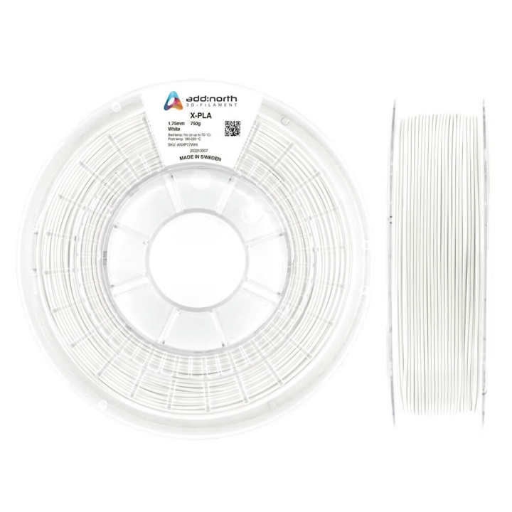 ADDNORTH X-PLA 1.75mm 750g White in de groep COMPUTERS & RANDAPPARATUUR / Printers & Accessoires / Printers / 3D-printer en Accessoires / Tillbehör bij TP E-commerce Nordic AB (C00146)