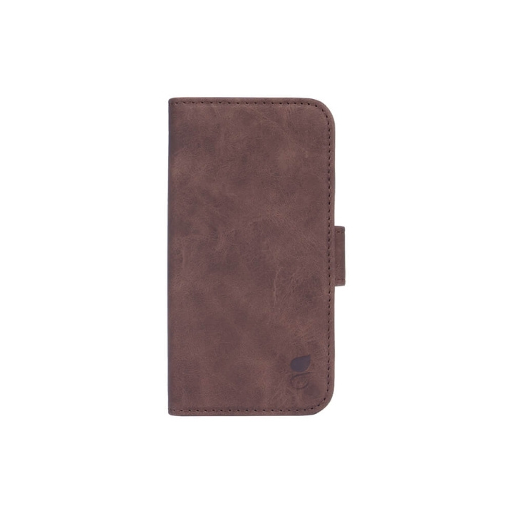 GEAR Mobile Wallet Brown Nubuck PU iPhone 13 Mini in de groep SMARTPHONE & TABLETS / Mobielbescherming / Apple / iPhone 13 Mini / Wallet Case bij TP E-commerce Nordic AB (C00148)