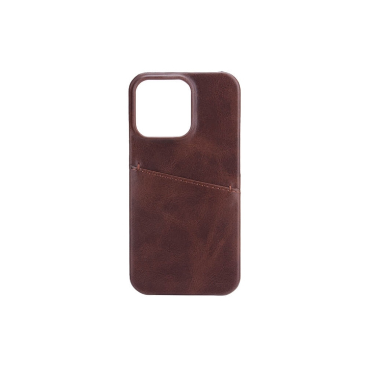 ONSALA Mobile Cover Brown with Cardpocket iPhone 13 Pro in de groep SMARTPHONE & TABLETS / Mobielbescherming / Apple / iPhone 13 Pro / Hoesjes bij TP E-commerce Nordic AB (C00180)