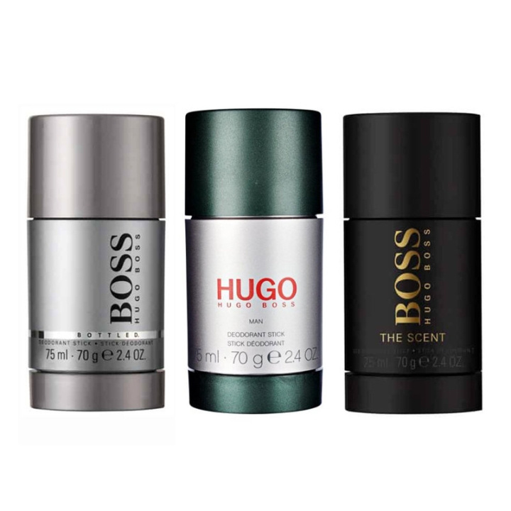 3-pack Hugo Boss Deostick Bottled + Hugo Man + The Scent 75ml in de groep BEAUTY & HEALTH / Geuren & Parfum / Deodorant / Deodorant voor vrouwen bij TP E-commerce Nordic AB (C00270)