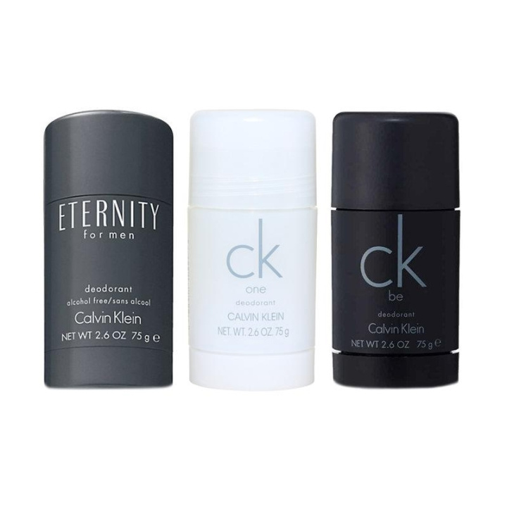 3-pack Calvin Klein Deostick Eternity + CK One + CK Be 75ml in de groep BEAUTY & HEALTH / Geuren & Parfum / Deodorant / Deodorant voor vrouwen bij TP E-commerce Nordic AB (C00271)
