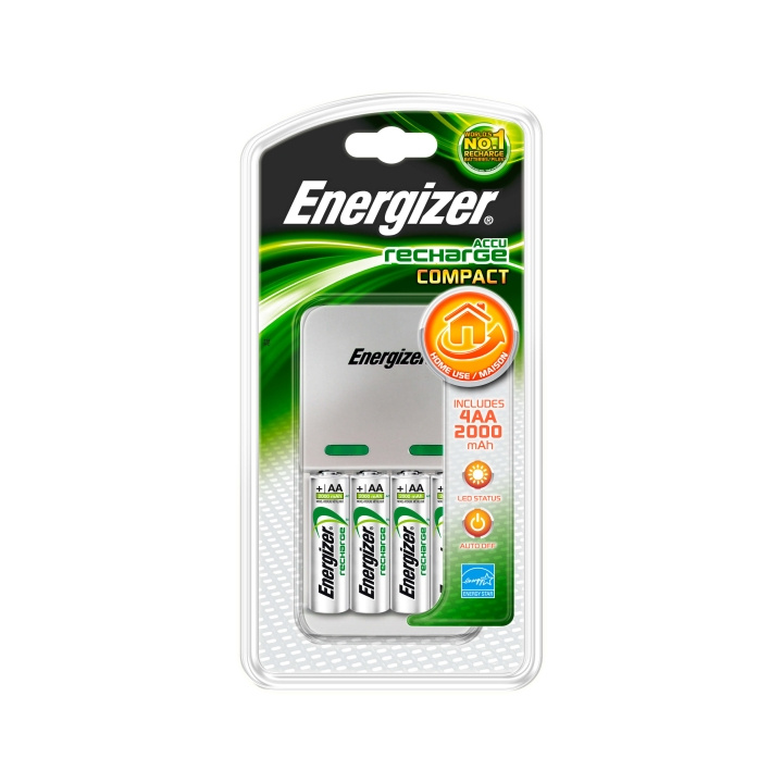 ENERGIZER Laddare Compact 2000 4x AA 2000mAh in de groep HOME ELECTRONICS / Batterijen & Opladers / Batterijoplader bij TP E-commerce Nordic AB (C00504)