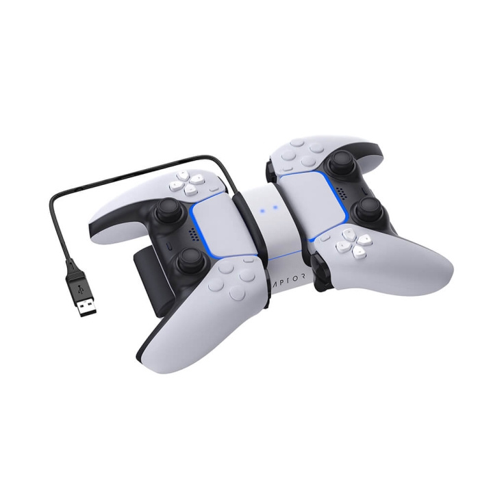 Raptor Oplader voor Dual PS5 Handheld Controller in de groep HOME ELECTRONICS / Spelconsoles en accessoires / Sony PlayStation 5 / Accessoires bij TP E-commerce Nordic AB (C00838)