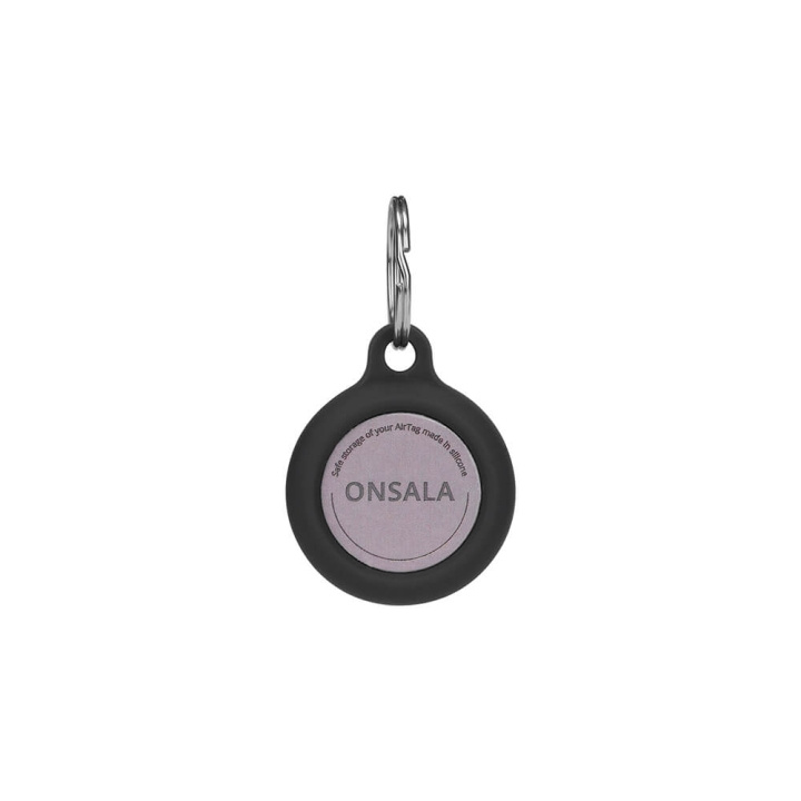 ONSALA Airtag Holder Silicone Black with Keyring in de groep SMARTPHONE & TABLETS / Overige accessoires / Overige bij TP E-commerce Nordic AB (C01542)