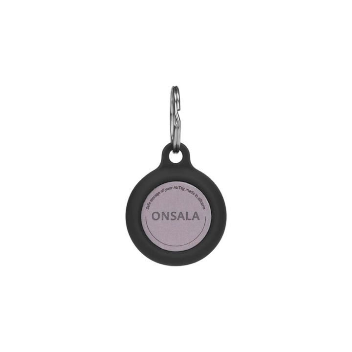 Onsala Airtag Houder Siliconen Zwart met Sleutelhanger in de groep SMARTPHONE & TABLETS / Overige accessoires / Overige bij TP E-commerce Nordic AB (C01542)