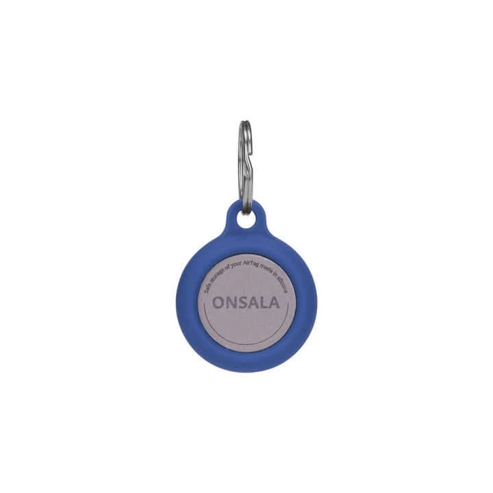 ONSALA Airtag Holder Silicone Blue with Keyring in de groep SMARTPHONE & TABLETS / Overige accessoires / Overige bij TP E-commerce Nordic AB (C01543)