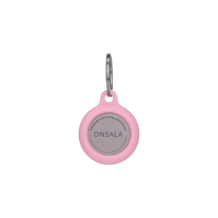 ONSALA Airtag Holder Silicone Pink with Keyring in de groep SMARTPHONE & TABLETS / Overige accessoires / Overige bij TP E-commerce Nordic AB (C01544)