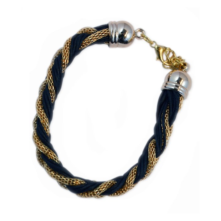 Armband Braided Gold Black in de groep SPORT, VRIJE TIJD & HOBBY / Accessoires / Overige accessoires bij TP E-commerce Nordic AB (C01919)