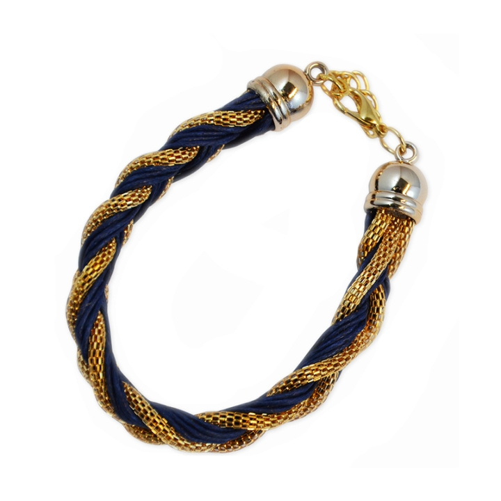 Armband Braided Gold Blue in de groep SPORT, VRIJE TIJD & HOBBY / Accessoires / Overige accessoires bij TP E-commerce Nordic AB (C01920)